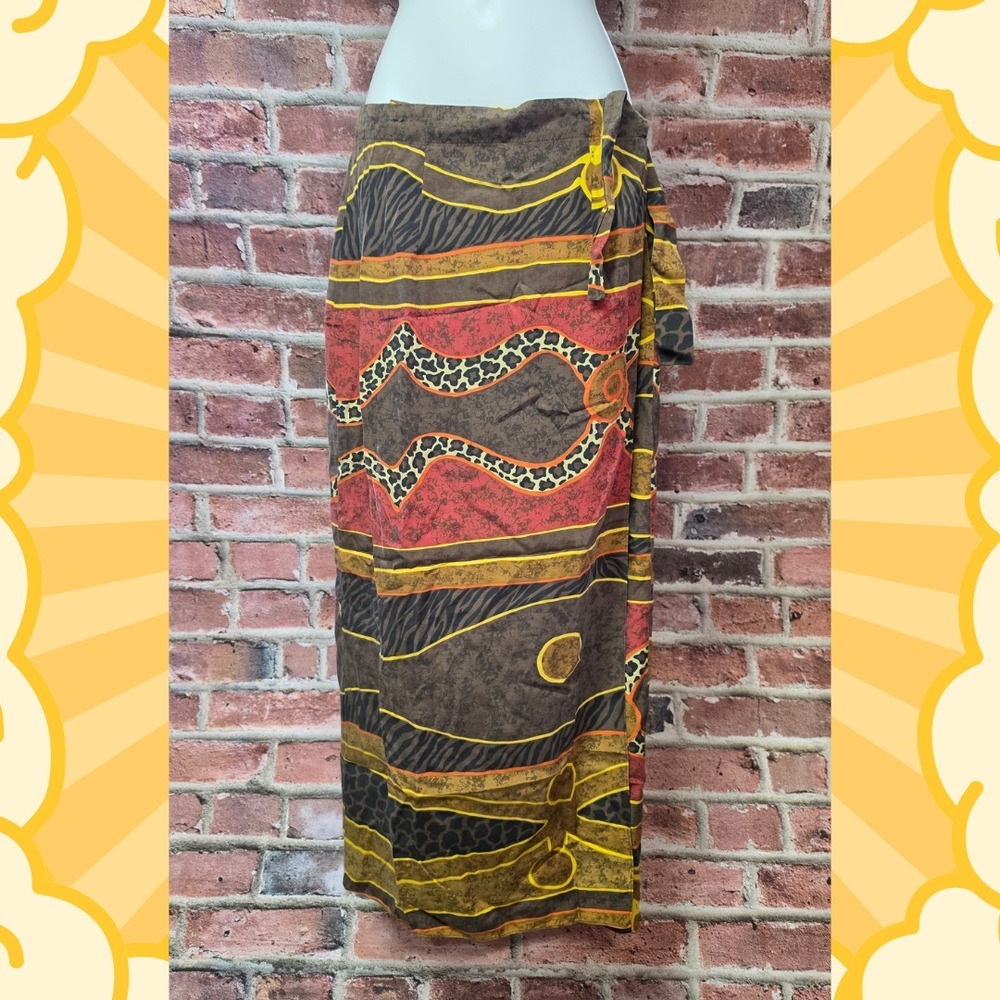 Vintage Women's FINITY NATURALS Silk Wrap Skirt Size 12